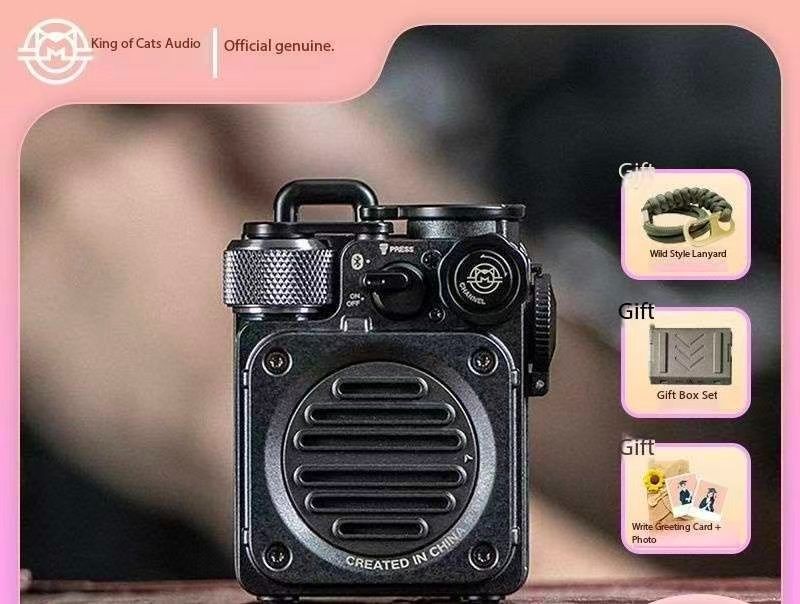 Elvis Audio Wild Mini Bluetooth Speaker, Outdoor Camping Waterproof Small Radio