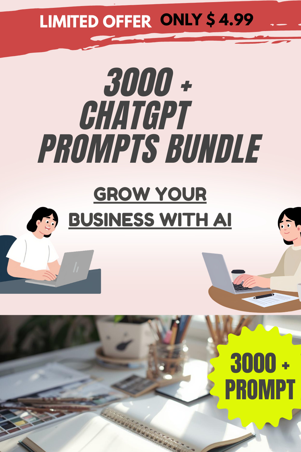 3000+ ChatGPT Prompts Bundle for Marketing, SEO, Content & Business
