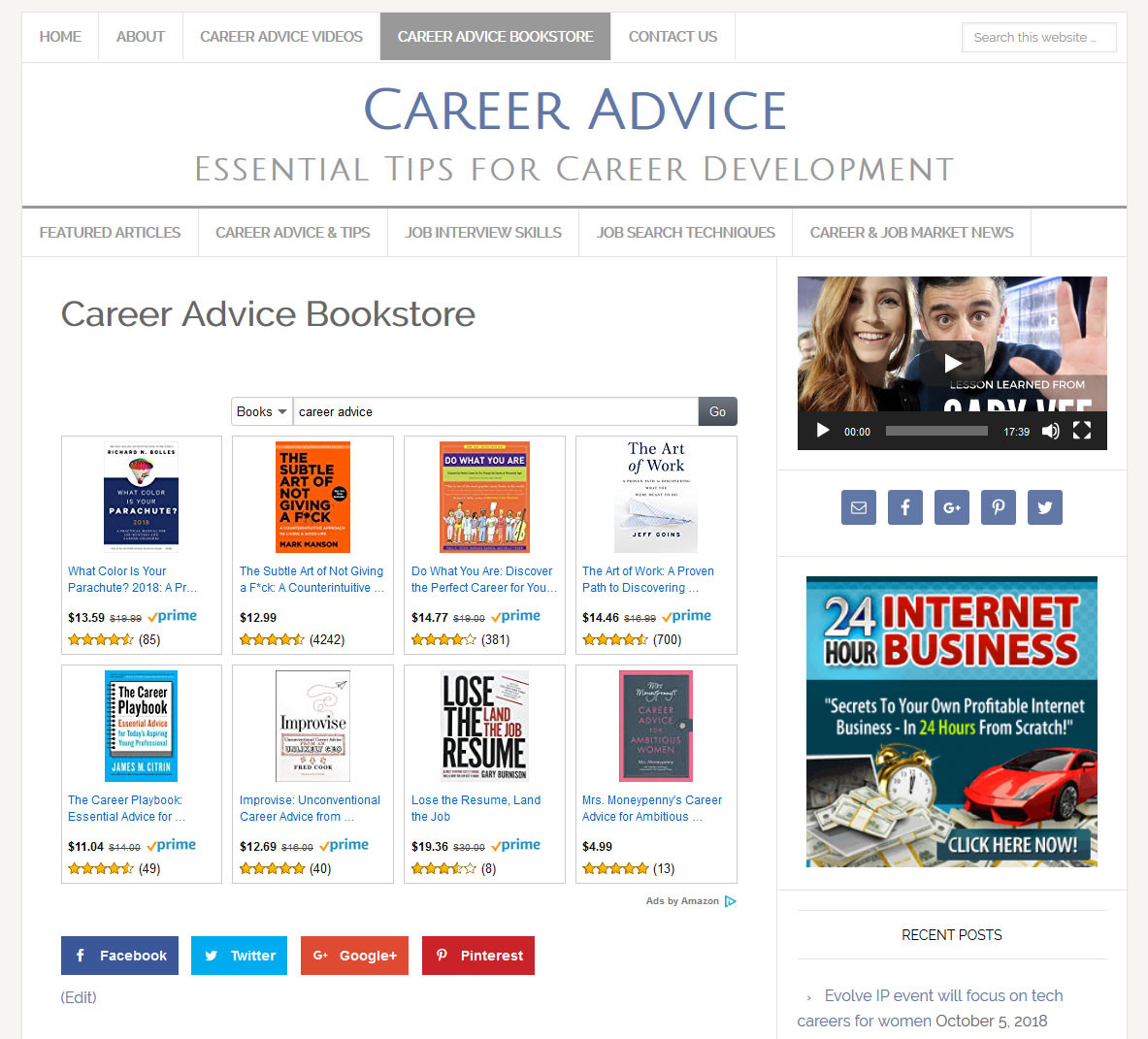 * CAREER & JOB ADVICE * blog website business for sale w/ AUTO CONTENT UPDATES
