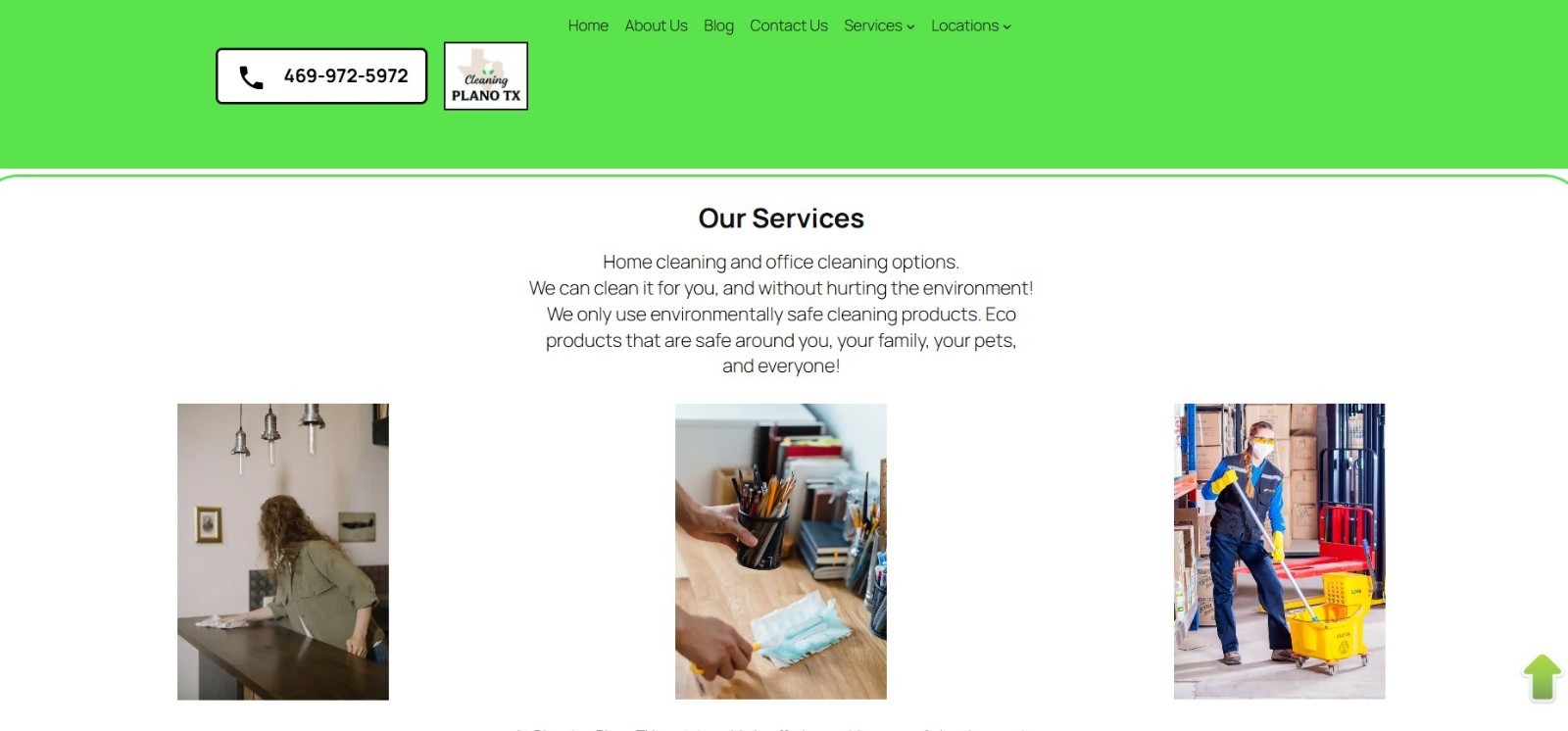 Cleaning business website with full content and social media accounts