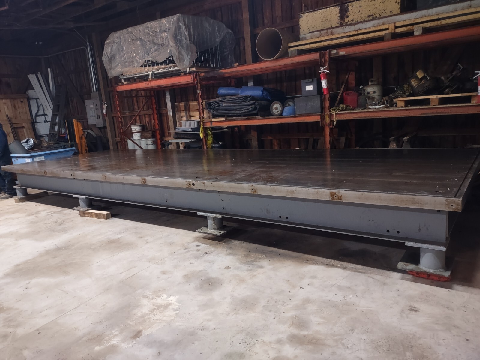 Heavy Duty Machined Steel Test Table. 8′ x24′ x2′ High.  Excellent condition.
