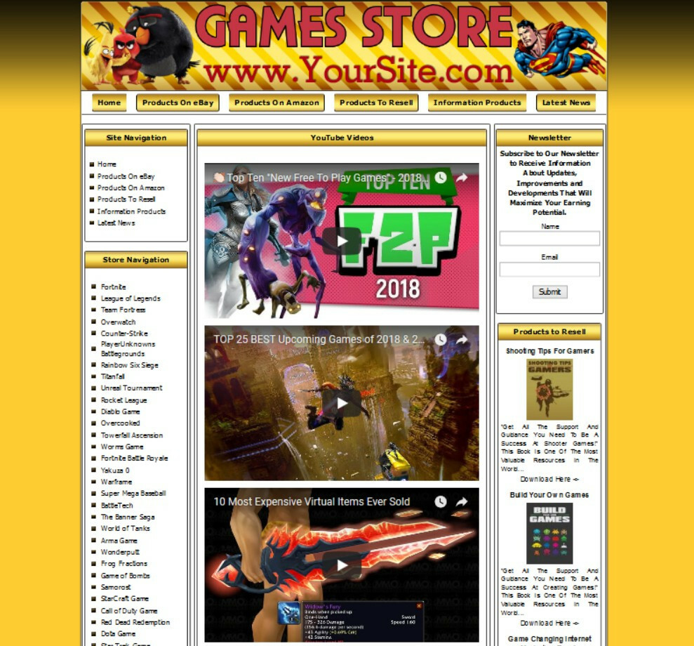 Online Video Games Store – Custom Designed Website Business For Sale