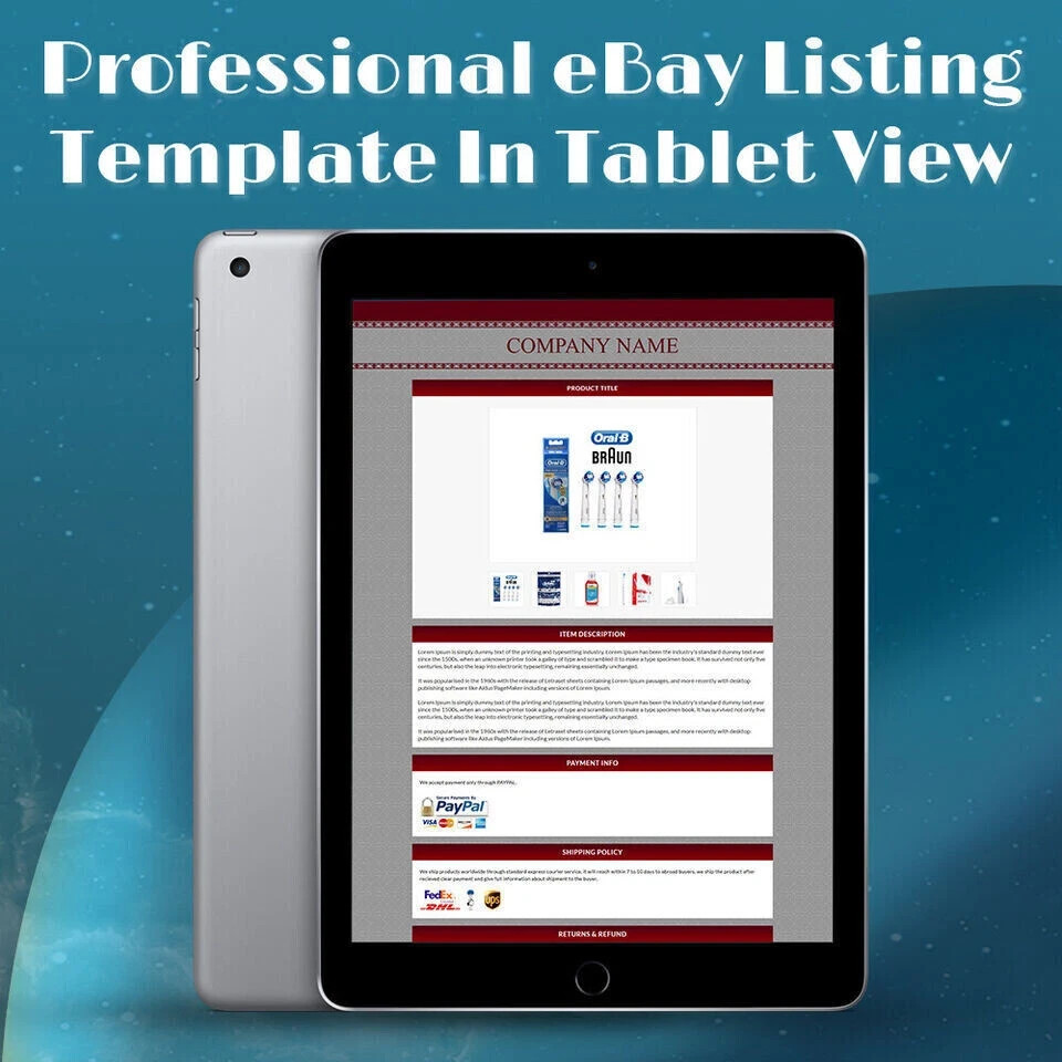eBay Templates Mobile Responsive eBay Listing Auction Template 2025 Ready