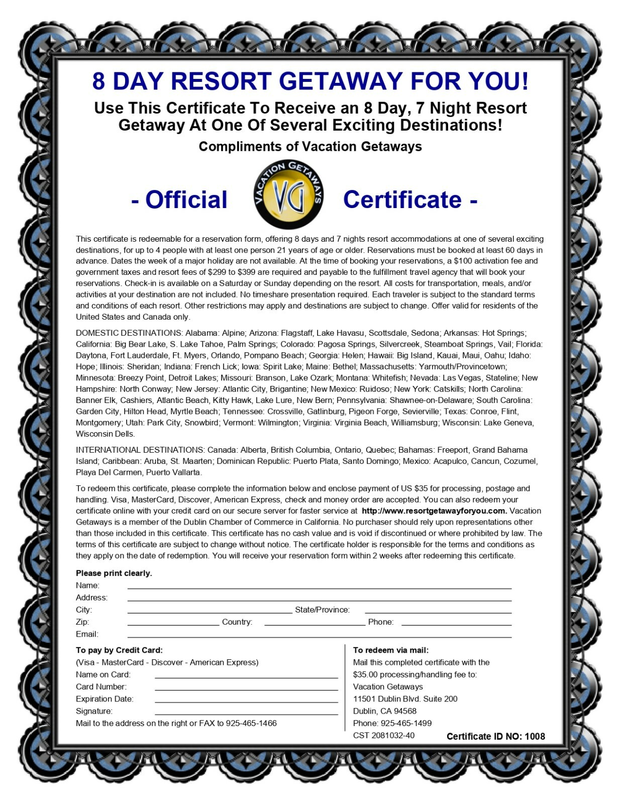 Profitable Home Business Opportunity Selling Vacation & Restaurant Certificates