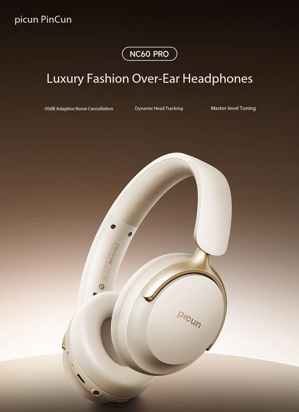 Pinsen NC60 PRO Over-Ear Bluetooth Headphones with Active Noise Cancellation