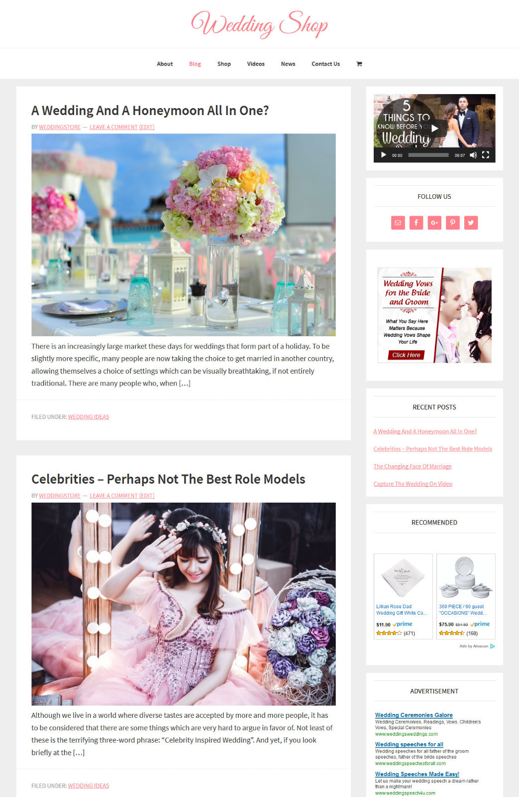 [NEW DESIGN] * WEDDING STORE * niche blog website business for sale AUTO CONTENT