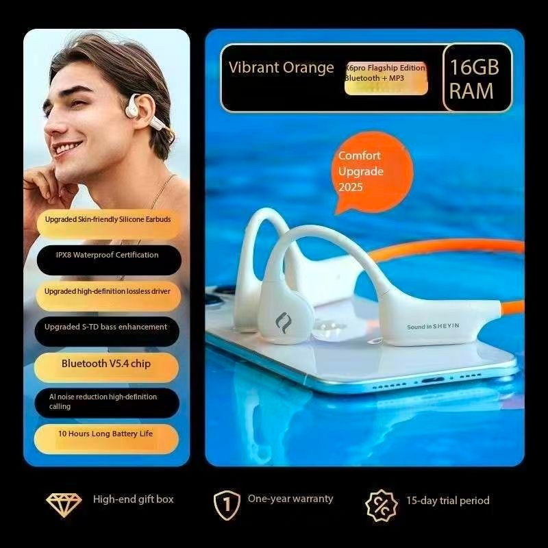SHEYIN X6Pro Bone Conduction Bluetooth Headphones with Ultra Long Battery Life