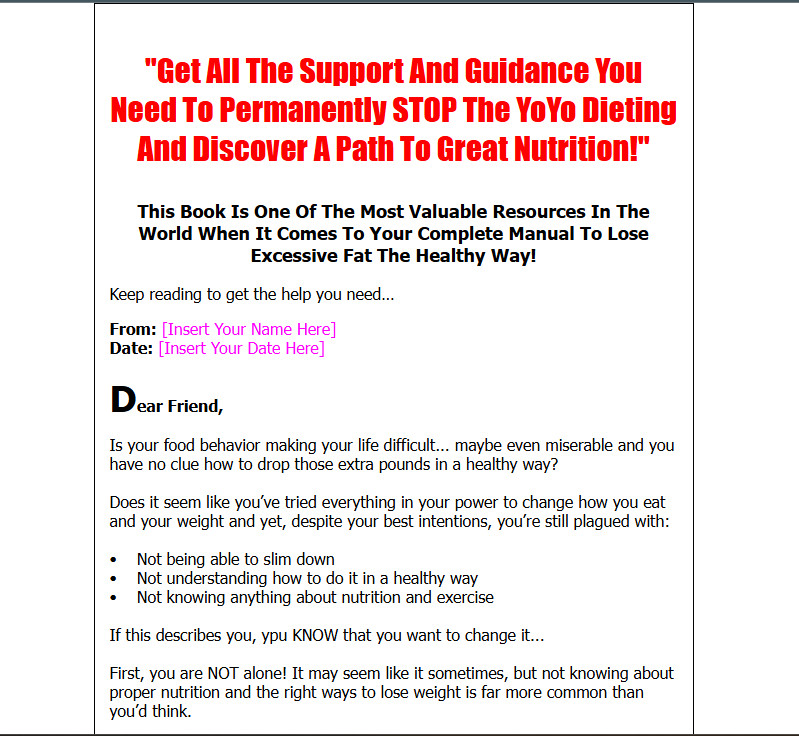 Huge Weight Loss E books, Guides, Website Pages & Courses Bundle w/MRR License