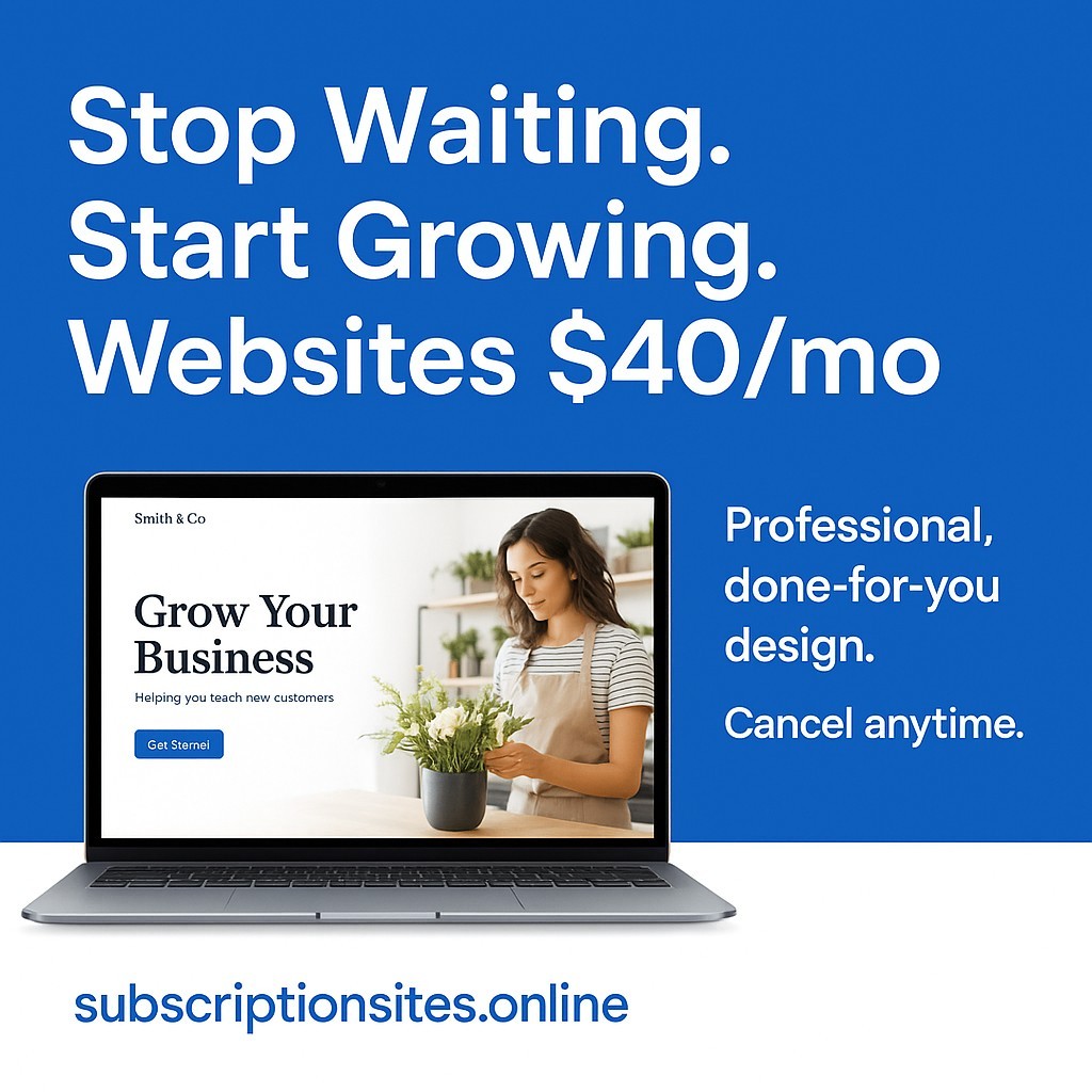 3 months of Service ($120 value) Month To Month Subscription – Custom Website