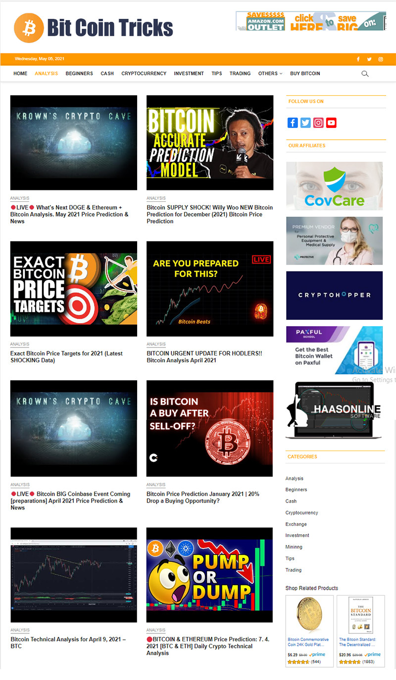 Turnkey Crypto Currencies Video News Website / Automatic + Free hosting / Setup