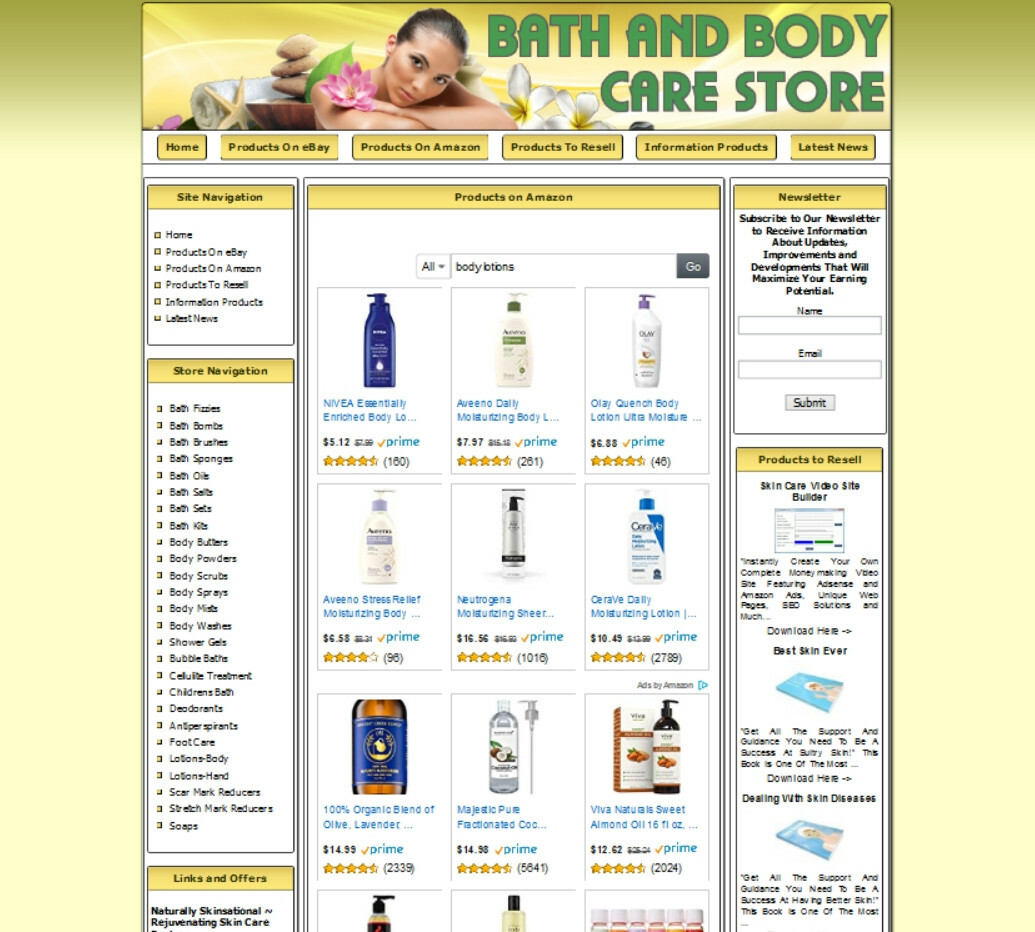 New Bath and Body Store Online Business Website For Sale, Free Domain Name