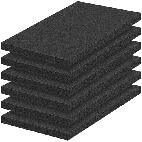 6 Pack Polyurethane Foam Sheets 16x12x1 Inch High Density Packing Cushion Insert