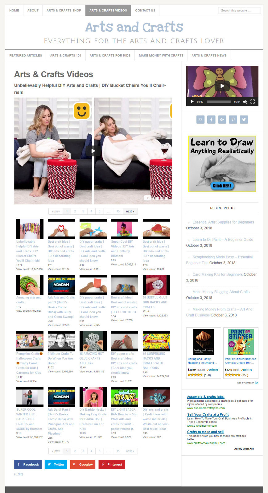 [NEW DESIGN] * ARTS & CRAFTS * blog website business for sale w/ AUTO CONTENT!