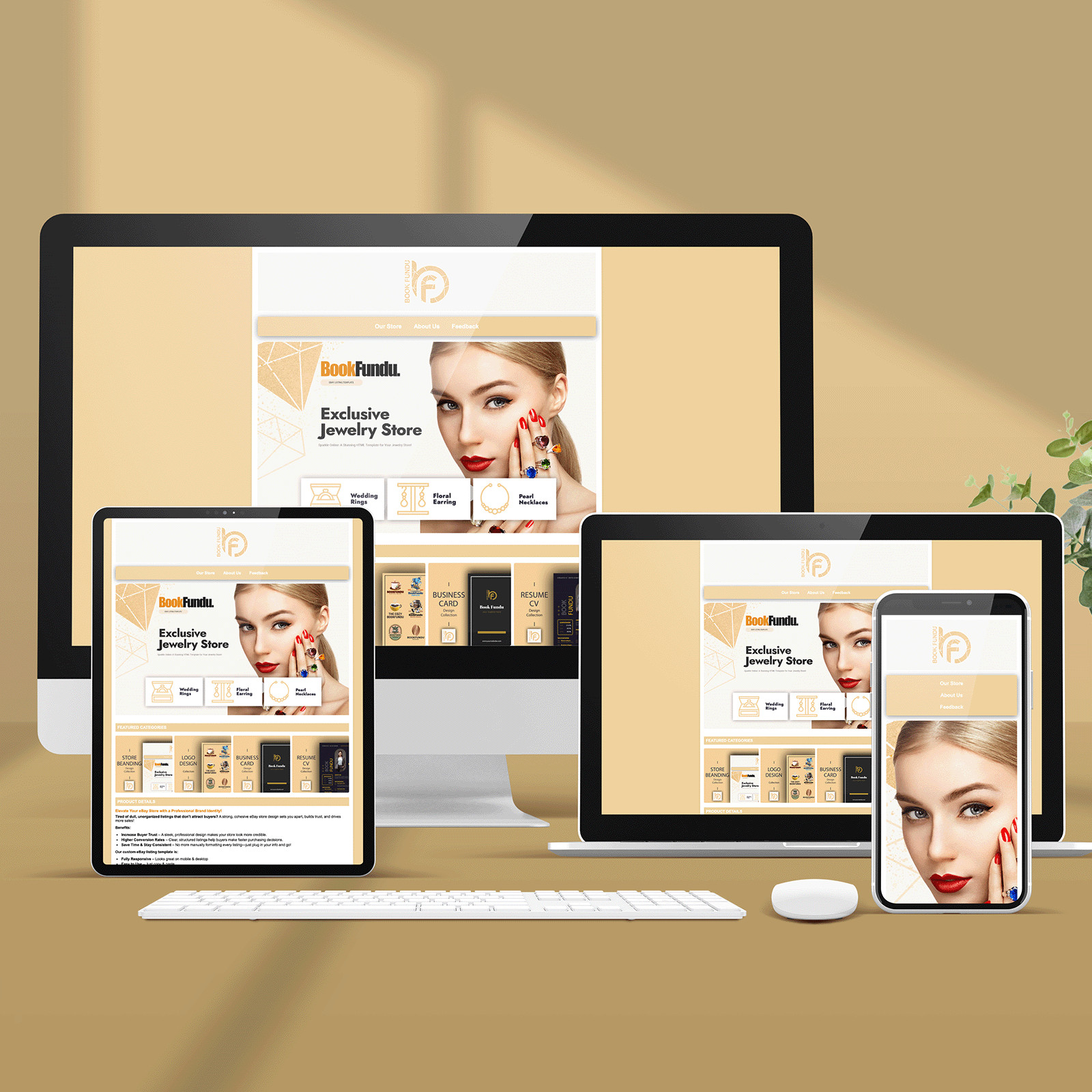 Elegant Jewelry HTML eBay Listing Template & Store Design – Boost Sales! 2025