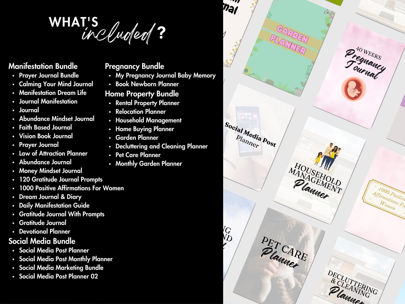14500+ Pages PLR Canva Template Bundle, Planners, Journals,Trackers, Printable
