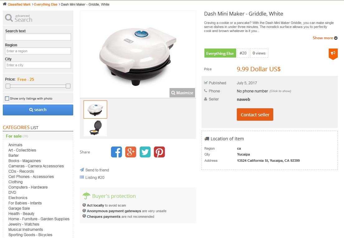 Classified Ads Website For Sale + Free Hosting