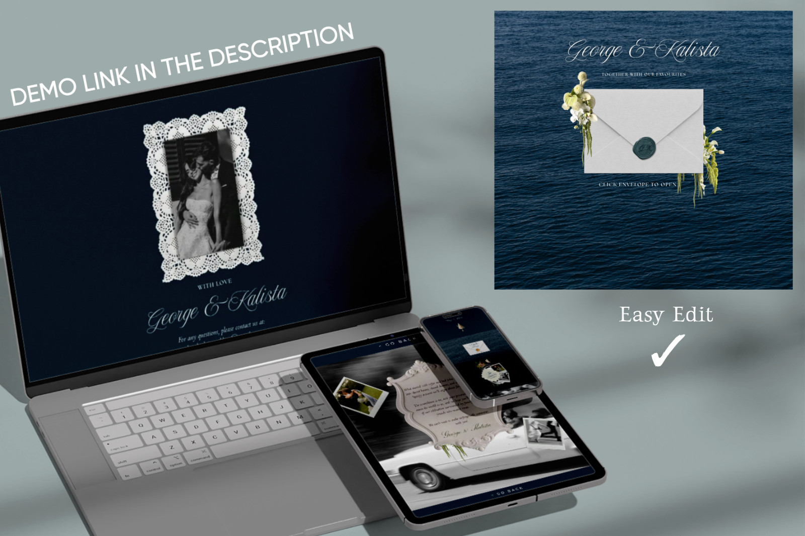 Wedding Website template | Rsvp invite | custom wedding site fully editable