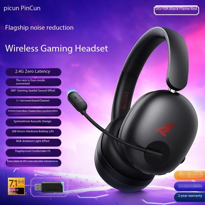 Pincun UG10A Over-Ear Active Noise-Canceling Gaming Headset-56dB Noise Reducton