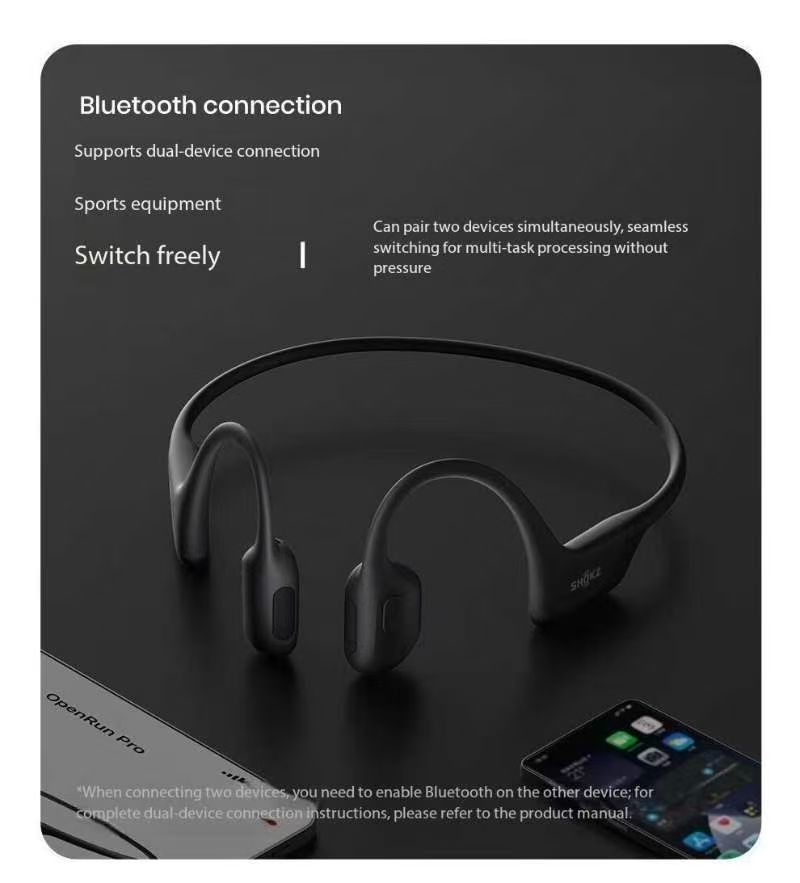 Shokz OpenRun Air Bone Conduction Bluetooth Wireless Open-Ear Headphones S803