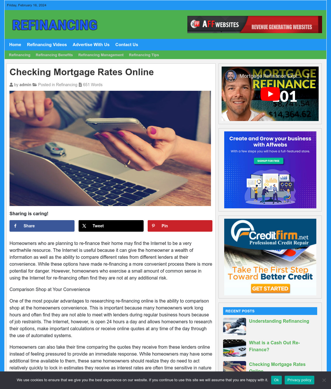 Refinancing Tips Website Business For Sale: Ready-to-Launch Free Installation