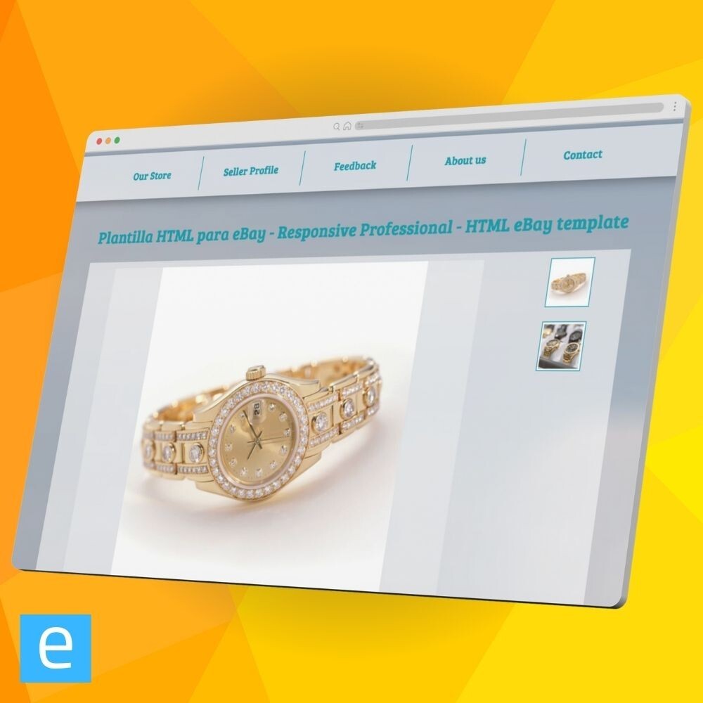 HTML eBay Template – Responsive Professional – Blue – Mobile Optimized + Editor