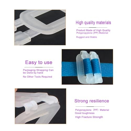 Plastic Strapping Kit 1/2″ x 500′ Polypropylene Banding with 100 Buckles Blue