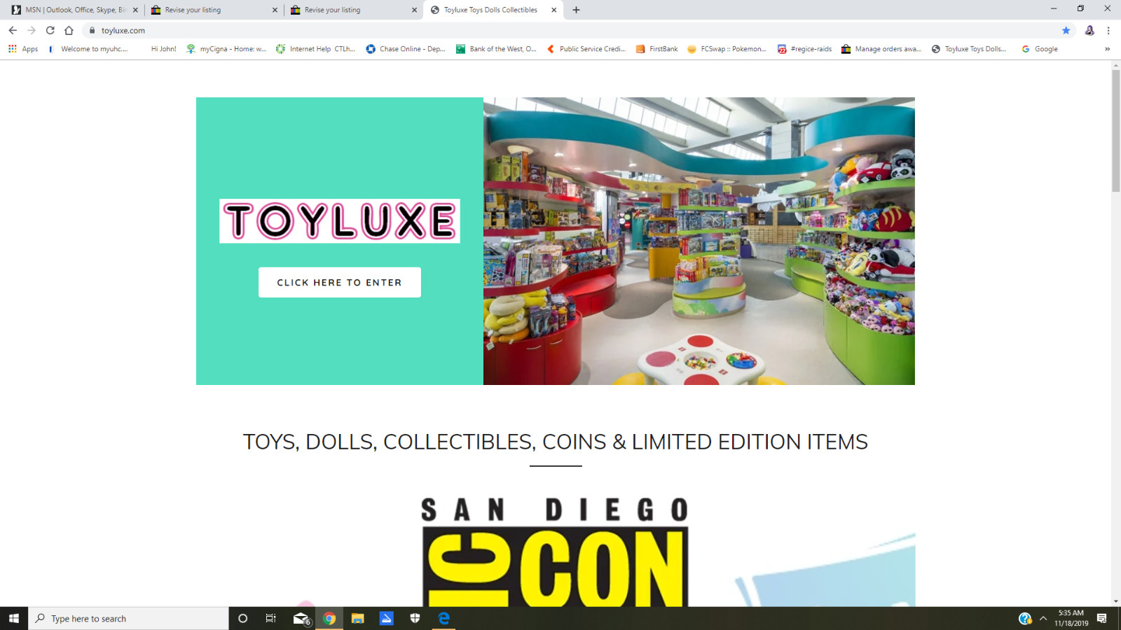 TOYLUXE Toy Doll Collectible Store FOR SALE Trademark Name Website All Inventory