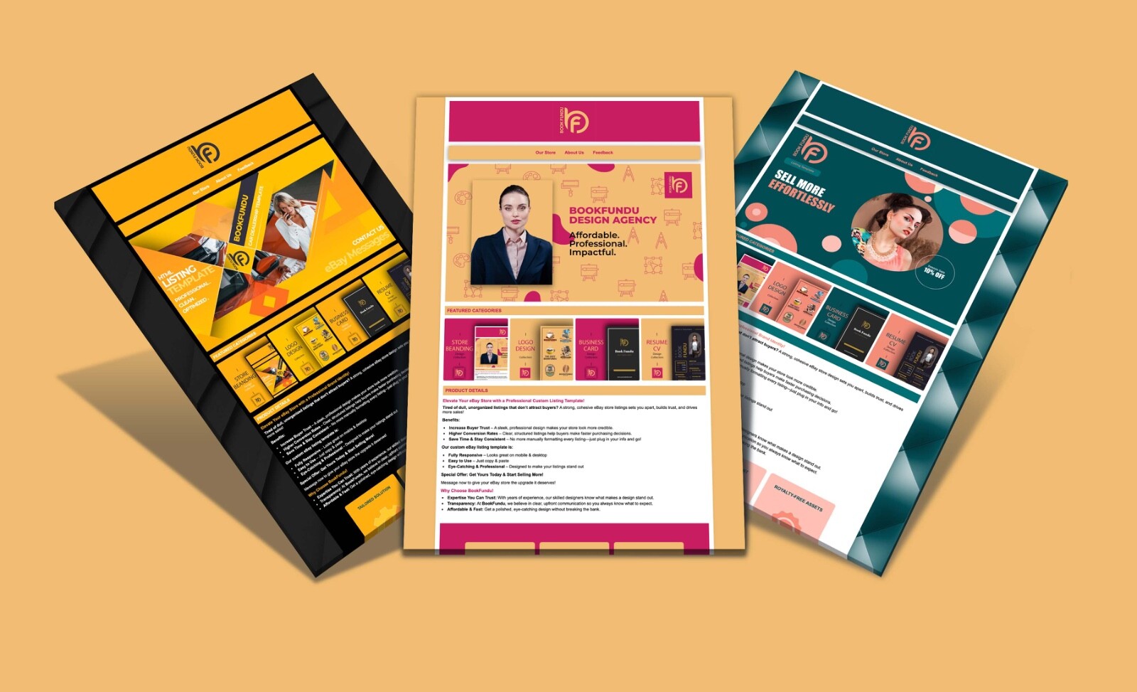 Custom eBay Store Makeover | Listing Template, Logo, BillBoard, Category Banner