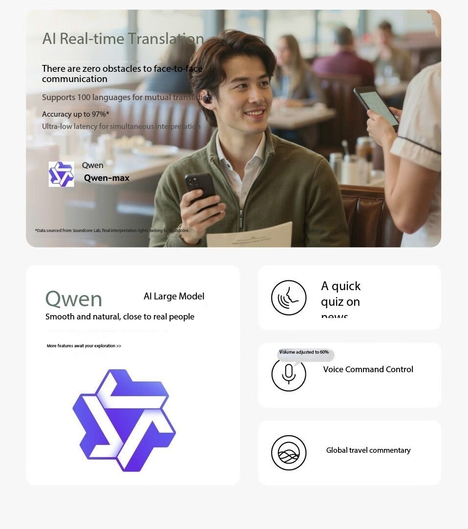 Shengkuo Feiyue Line Plus Bluetooth Earphones AI Translation Suitable for Apple