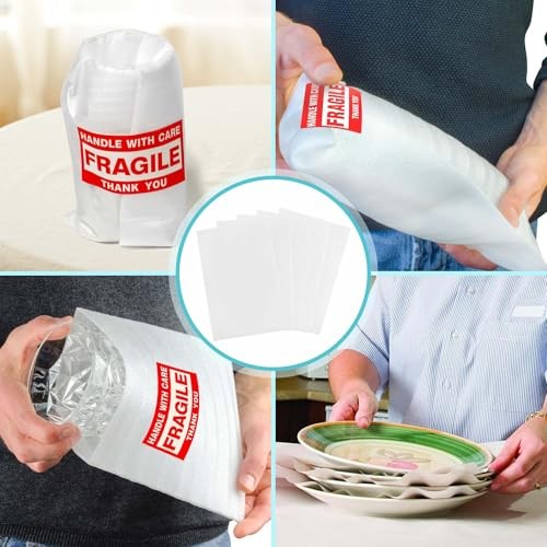 320pc Dish Packing Supplies Moving Kit Foam Pouches Sheets Fragile Stickers Set