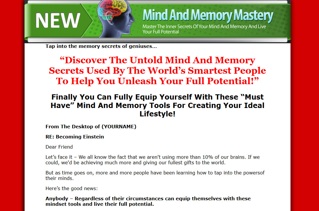 Memory Mind eBooks , Guides, Website Pages & Courses Bundle w/MRR License