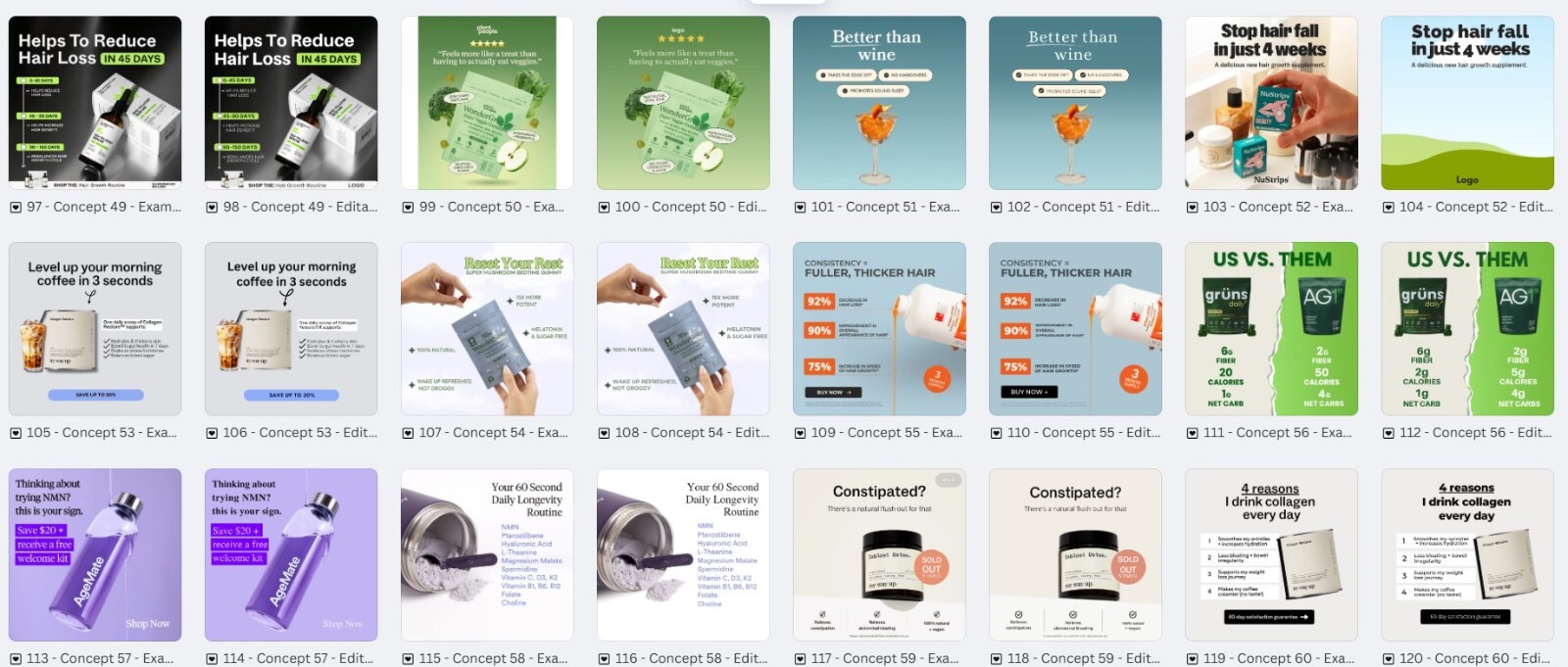 150-Supplements/Health & Wellness Eemplates | Ready-to-Use Digital Designs