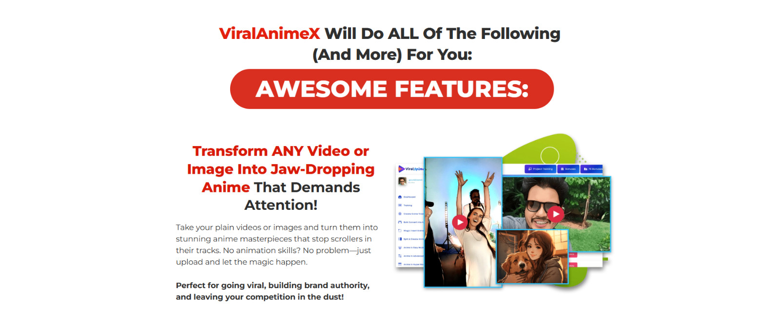 Viral Animex create anime-style videos for e-commerce stores, affiliate offers