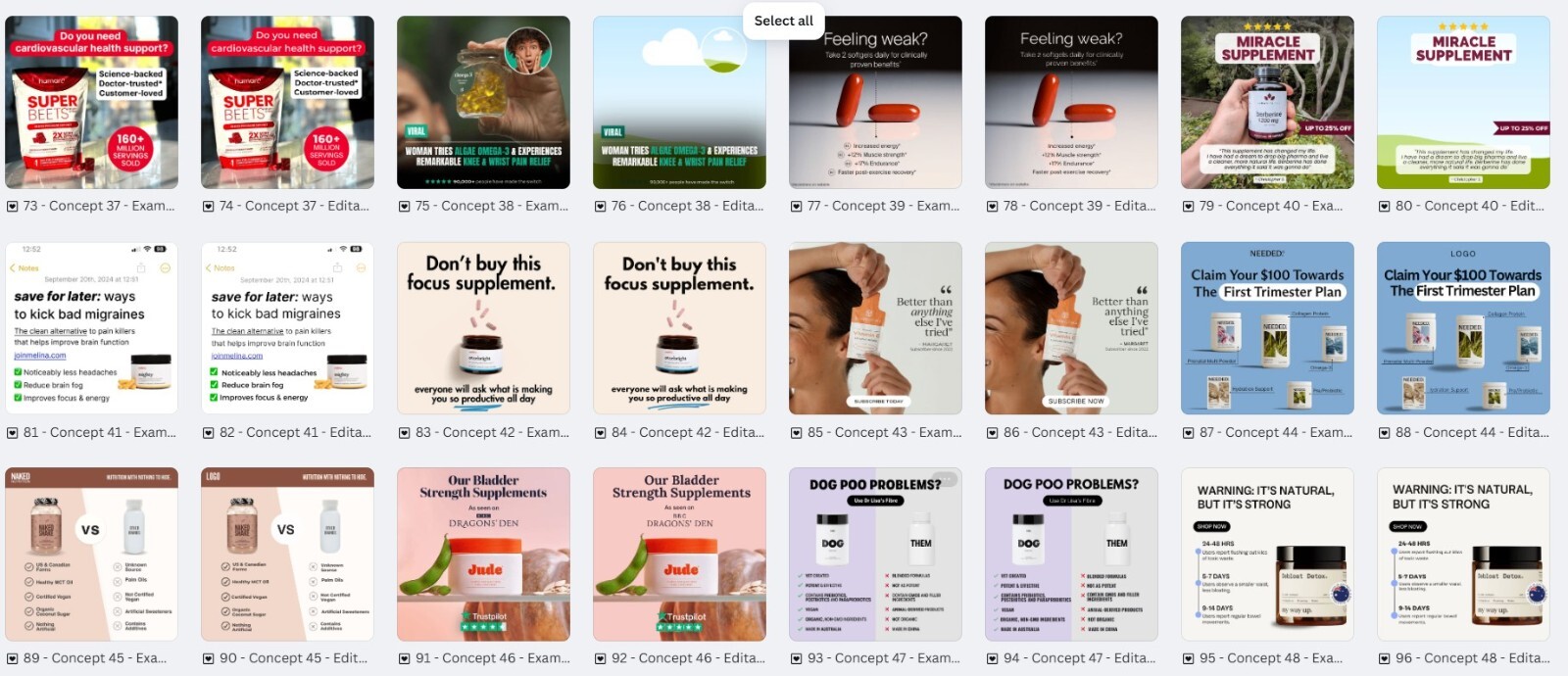 150-Supplements/Health & Wellness Eemplates | Ready-to-Use Digital Designs
