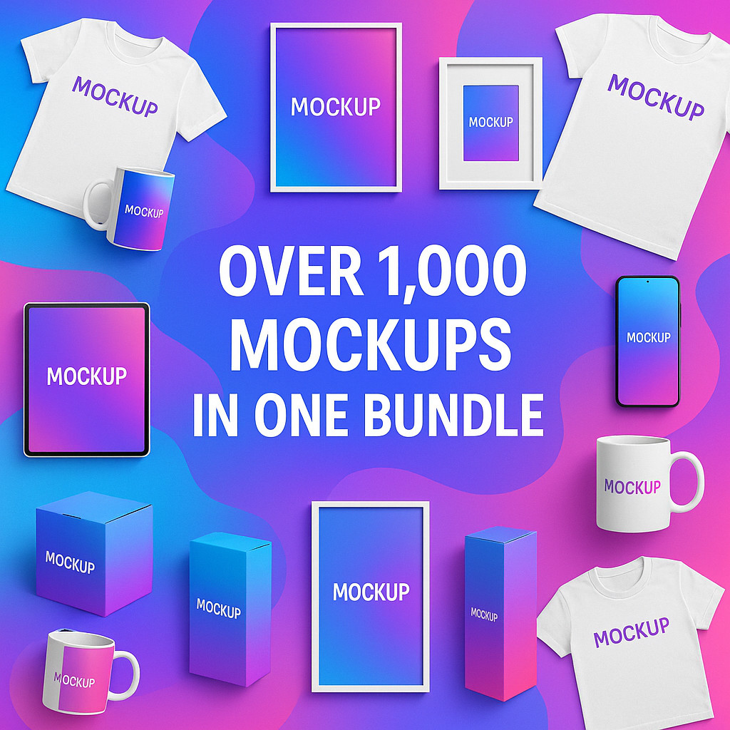 1,000+ Premium Mockup Bundle | Instant Digital Download | High-Resolution Templa