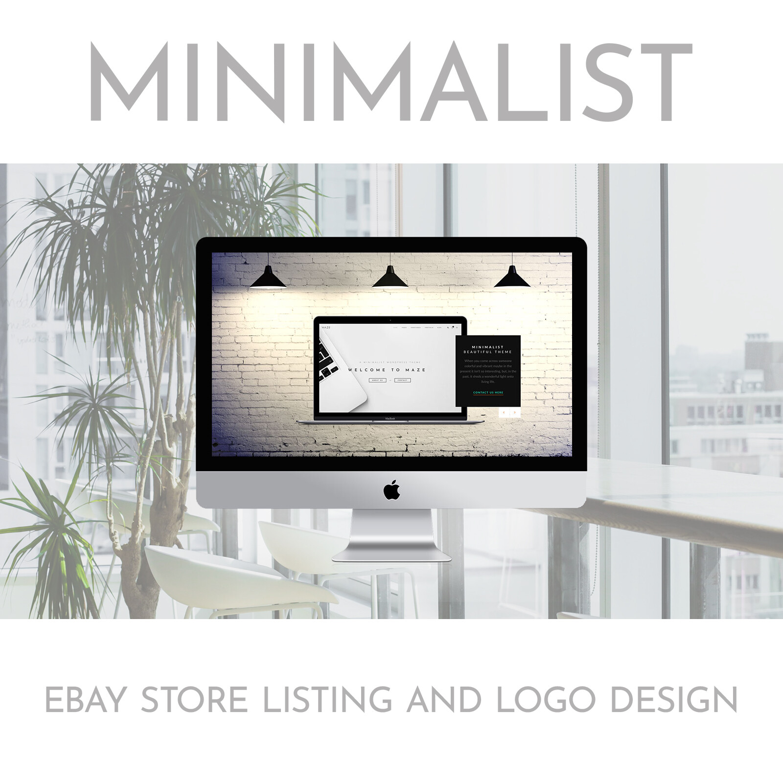 Minimal eBay Store & Listing Template Design Responsive free logo banner design