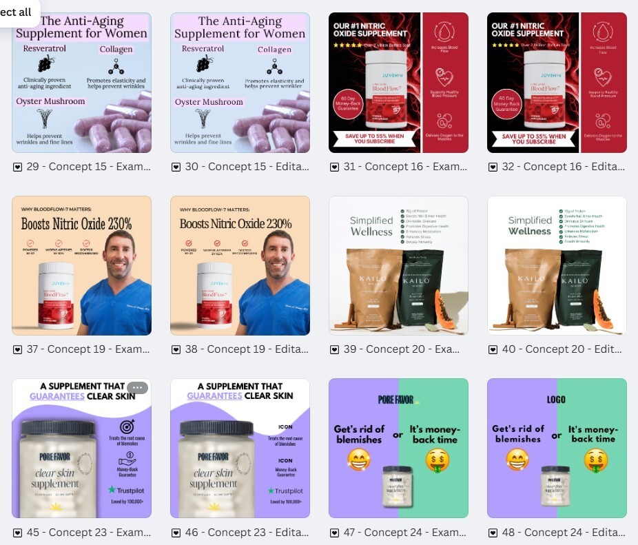 150-Supplements/Health & Wellness Eemplates | Ready-to-Use Digital Designs