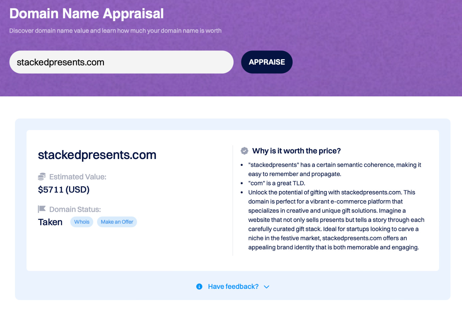 StackedPresents.com Domain for Sale Business Gift Business Startup eCommerce SEO