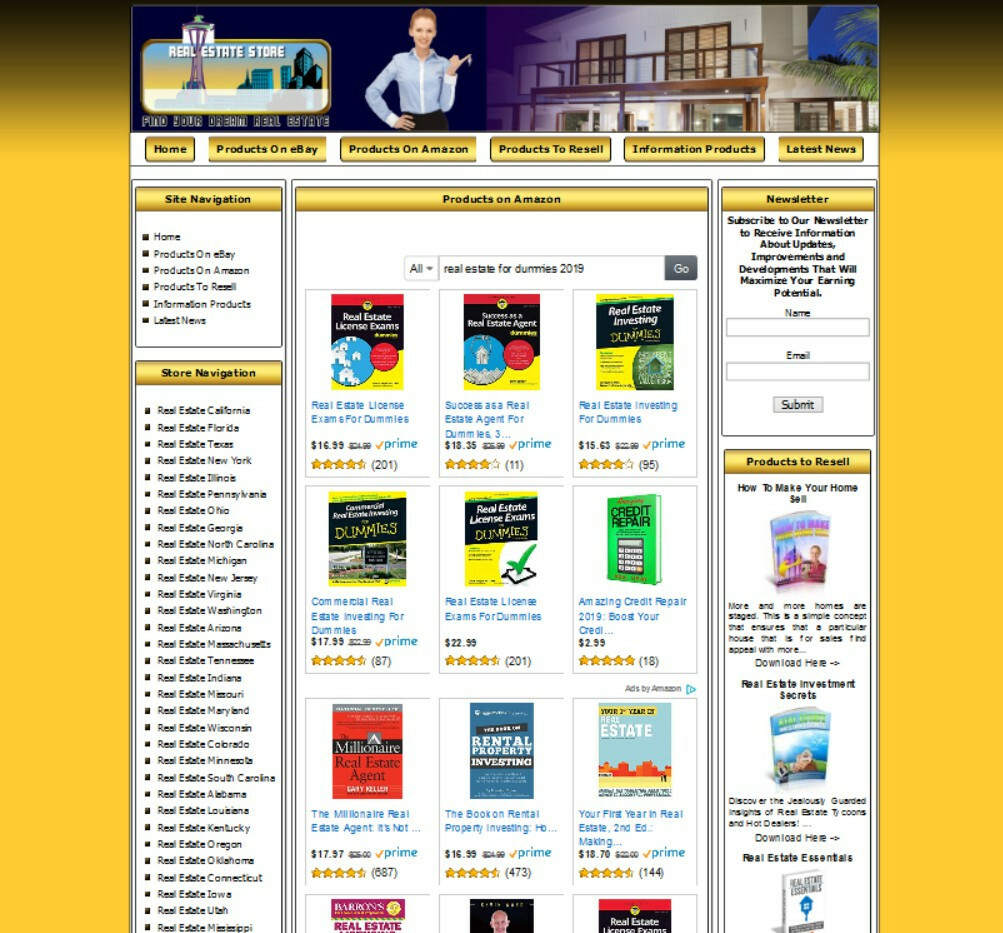Fully Automated REAL ESTATE WEBSITE for Sale Amazon Store Adsense