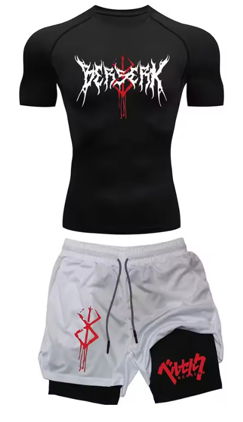 BERSERK Gym Compression set — Gym Clothes, Black and White, Clothes, Gym