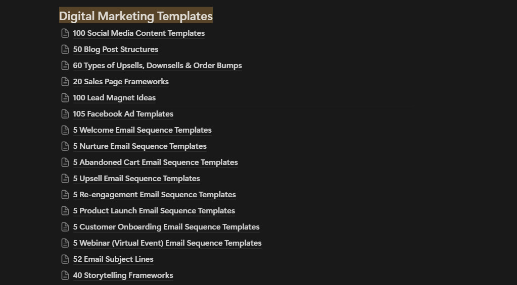 Notion Site: Digital Product Power Kit 350+ Digital Marketing Tools & Resources