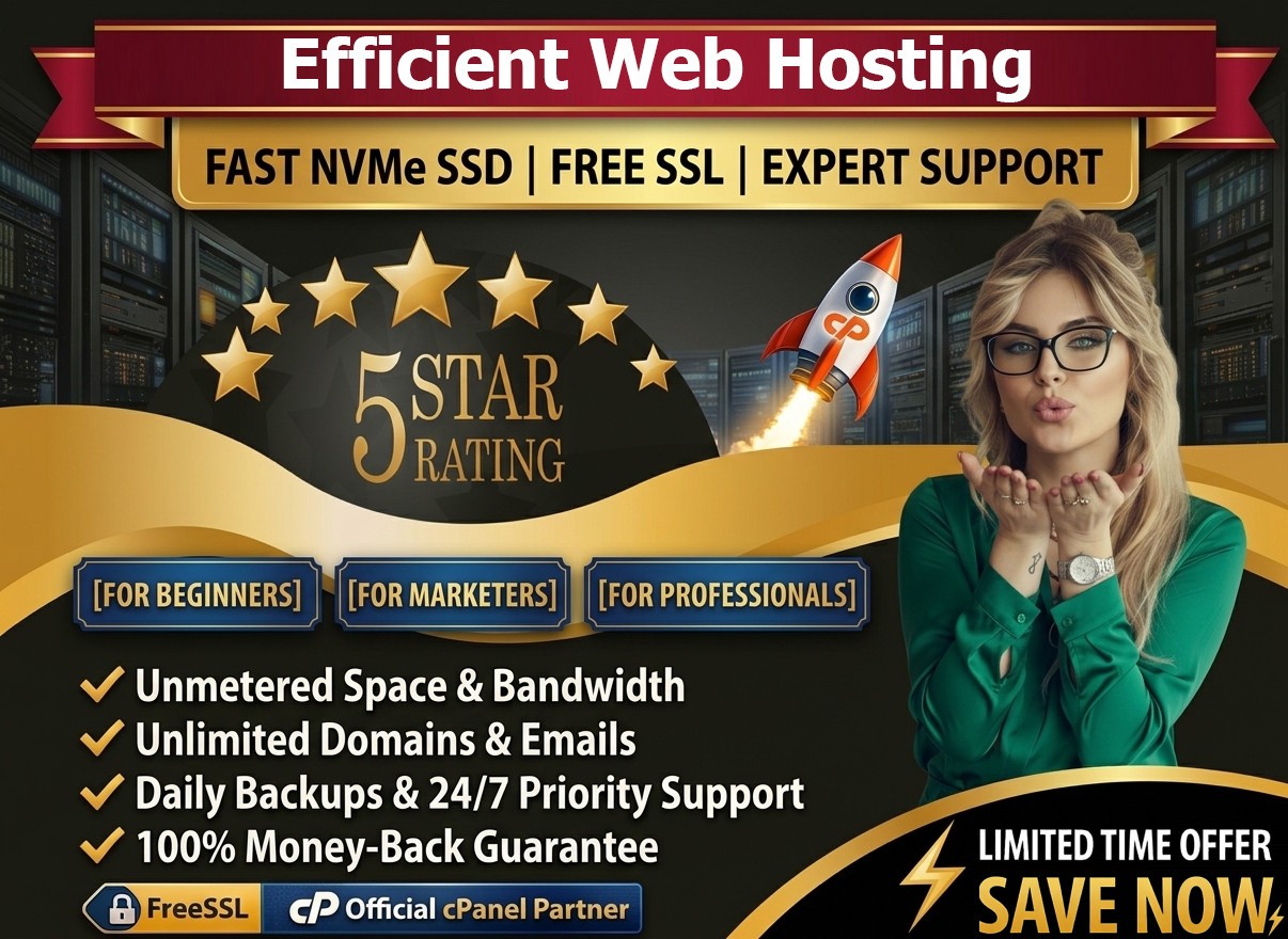 Efficient Web Hosting – 🚀 Unlimited SSD + SSL + Email + 24×7 Help – $14.99/Year