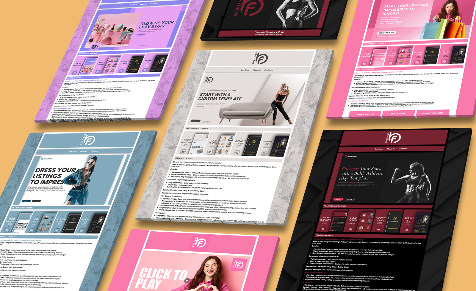 Custom eBay Store Design, HTML Listing Template & Logo Package – Responsive 2025