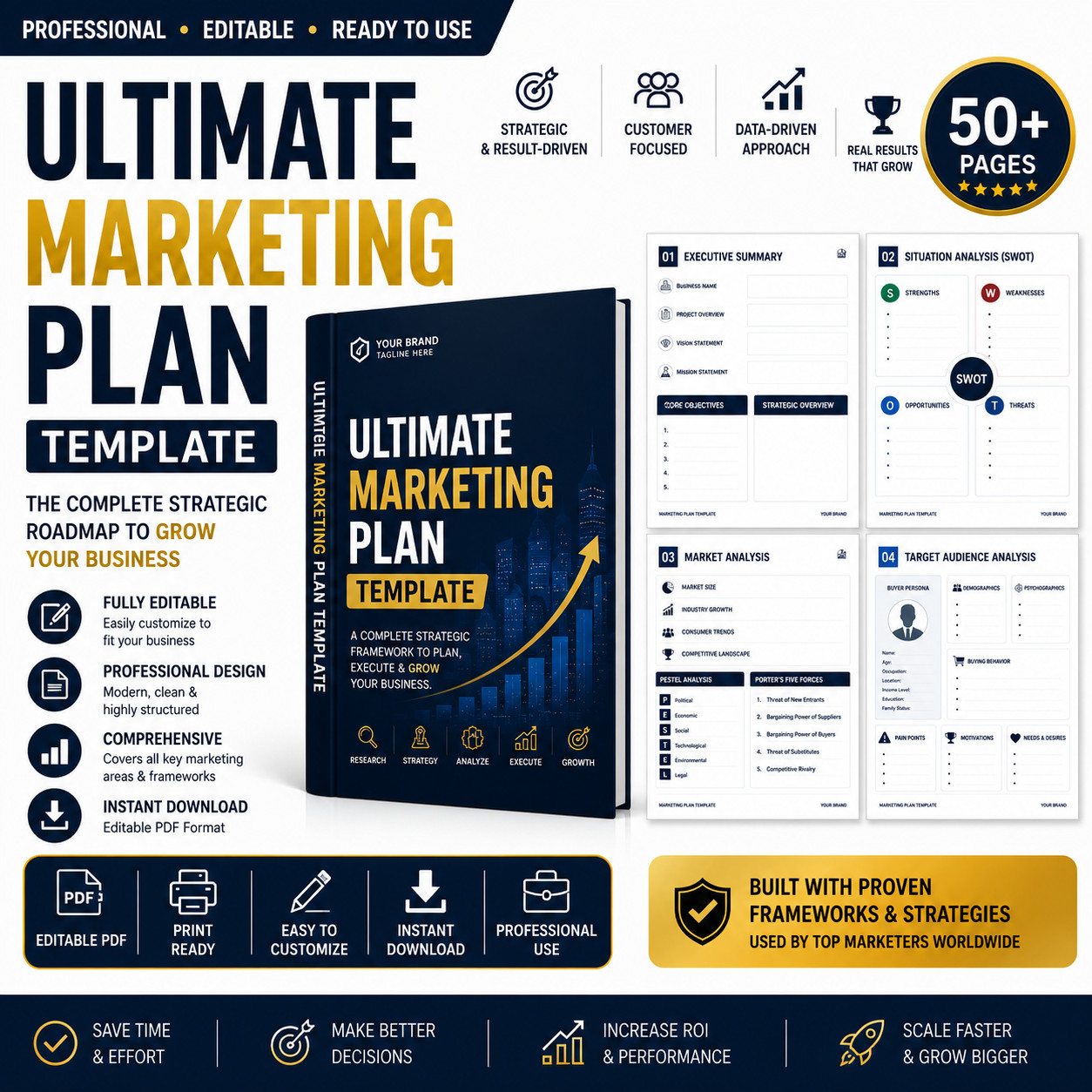 Marketing Plan Template | Digital Product | Premium