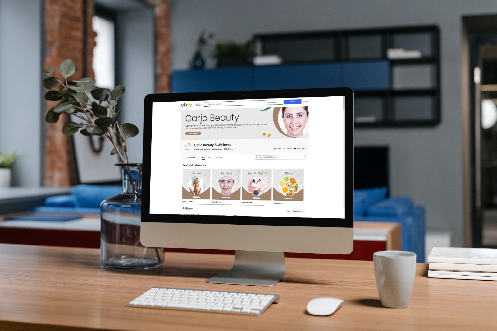 eBay store listing template logo design and 60 sec video Kids Clothing Template