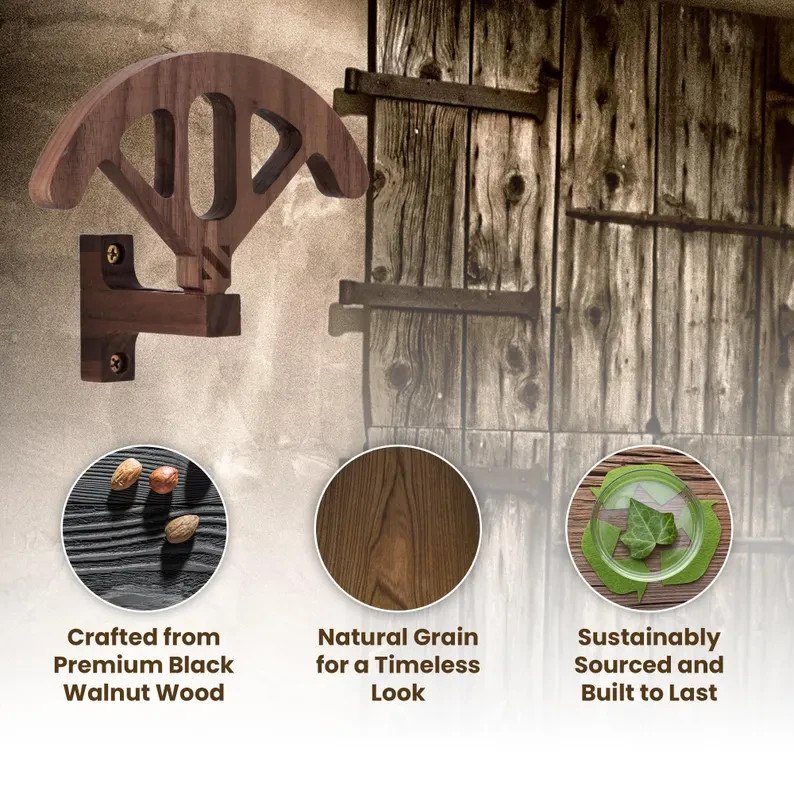Black Walnut Cowboy Hat Organizer Fully Adjustable Hat Rack for Wall