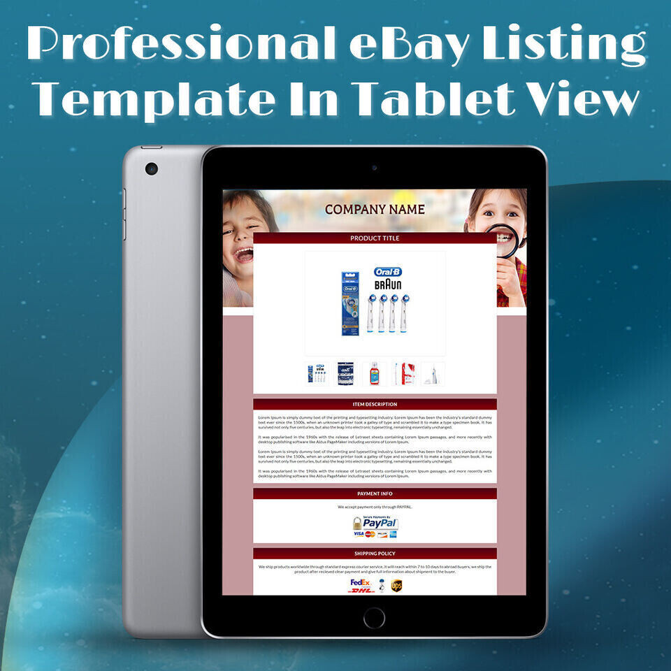 Professional eBay Templates Mobile Responsive eBay Listing Auction Template 2019