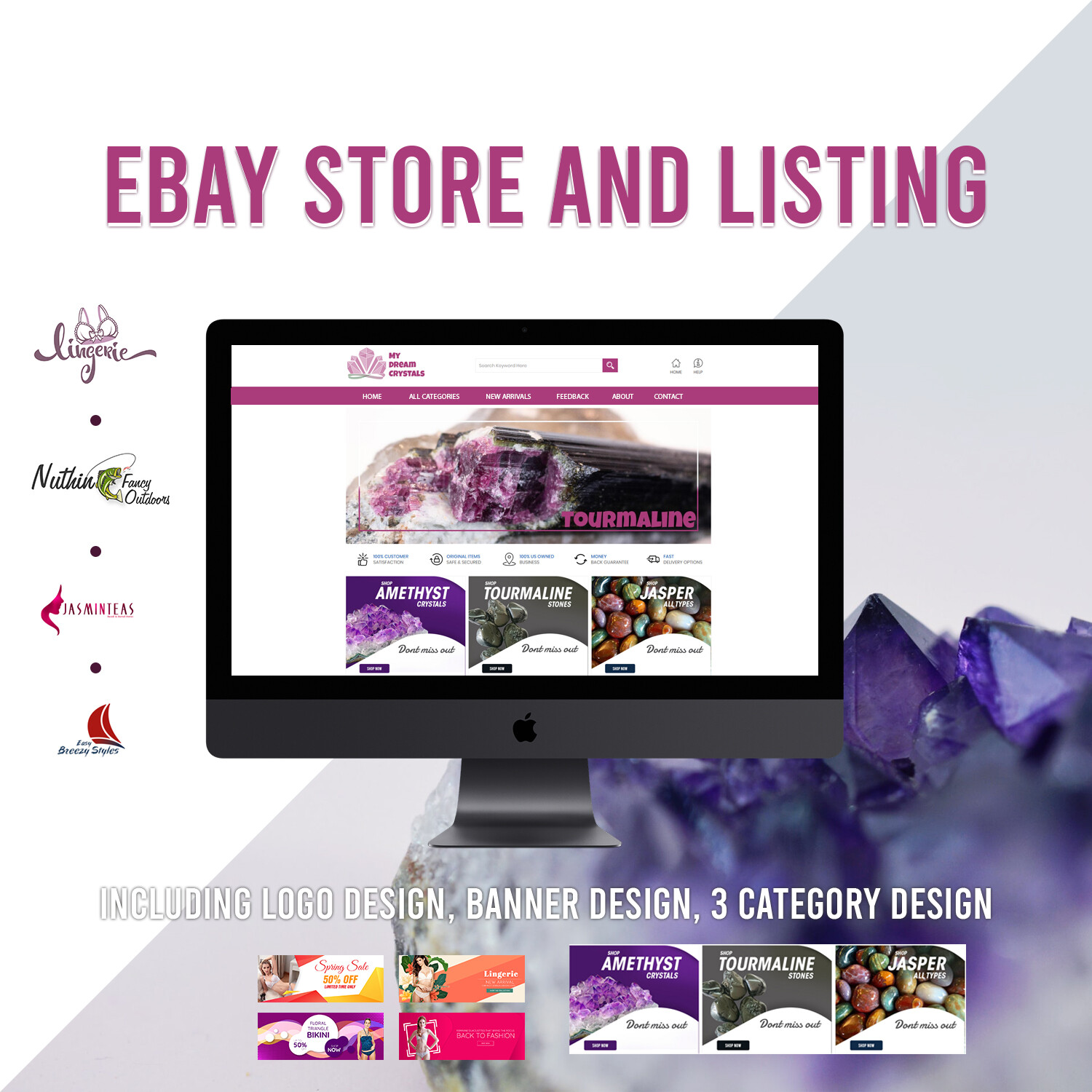 Ebay Design Store & Listing Template 2024 Responsive With FREE LOGO DESIGN, TEAL