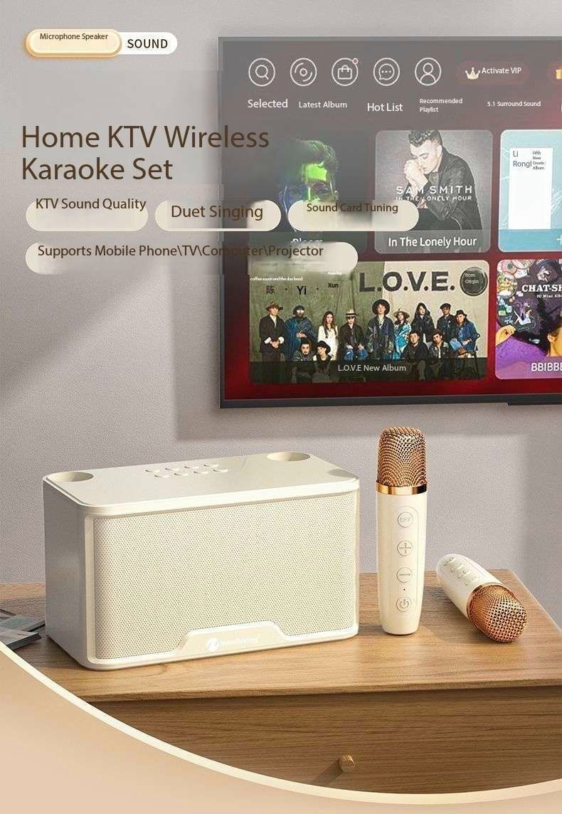 Home KTV audio set with wireless microphone for karaoke