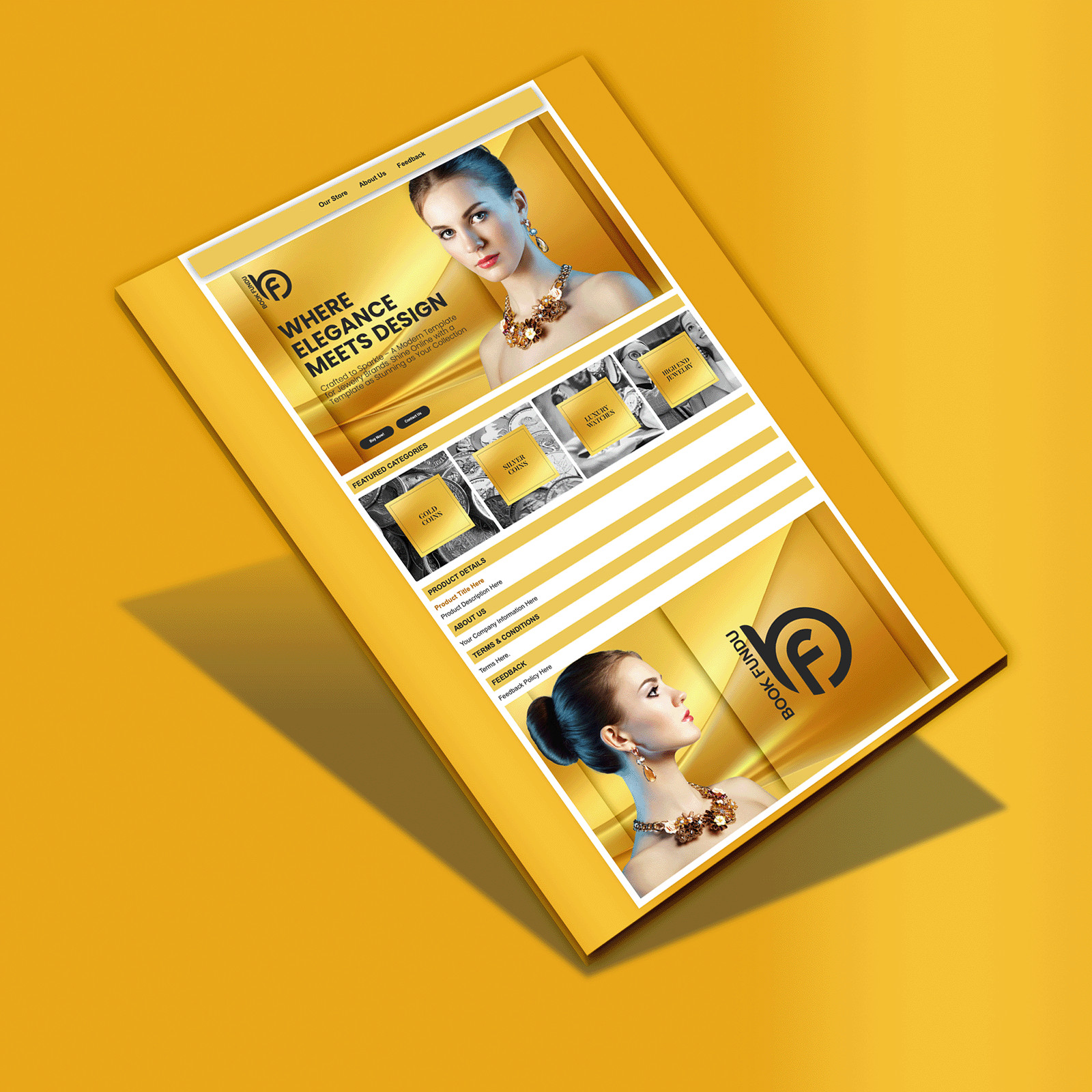 Luxury Gold-Themed eBay Storefront Design + Listing Template – Mobile Optimised